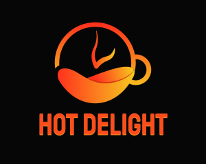 Hot Tea Clock logo design