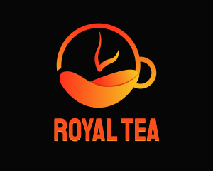 Hot Tea Clock logo design