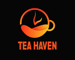 Teacup - Hot Tea Clock logo design