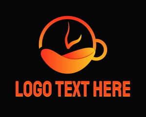 Hot Tea Clock logo design