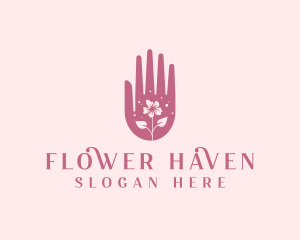 Flower Hand Wellness logo design