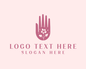 Plant - Flower Hand Wellness logo design