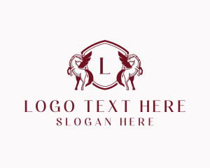 Luxury - Pegasus Horse Crest logo design