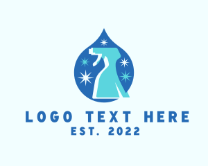 Janitress - Sanitation Water Sprayer logo design