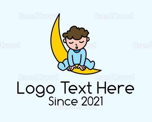 Cute Sleepy Baby Logo