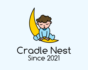 Cradle - Cute Sleepy Baby logo design