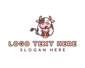 Flavour - Milk Tea Cow Boba logo design