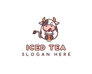 Milk Tea Cow Boba logo design