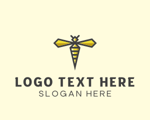 Hornet - Geometric Honey Bee logo design