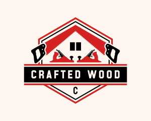 Saw Roof Wood Plane logo design