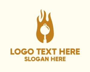 Frying Pan - Flame Pan Restaurant logo design