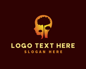 Tree - Nature Head Mental logo design