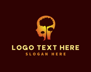 Human - Nature Head Mental logo design