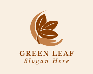 Nature Leaf Hand logo design