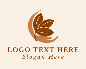 Vegan - Nature Leaf Hand logo design