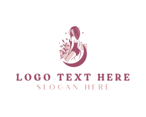Cosmetology - Floral Sexy Woman logo design