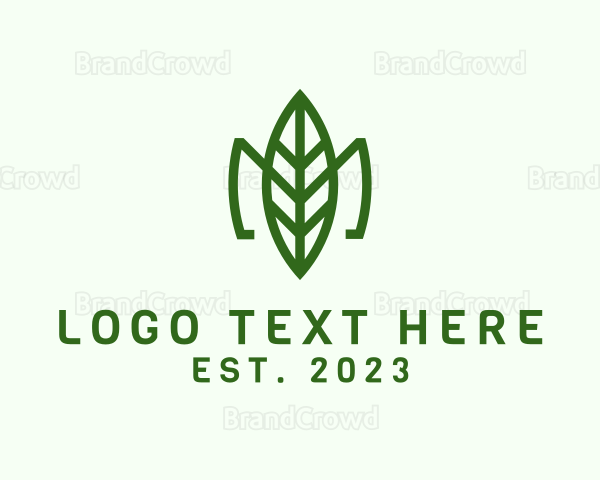 Green Leaf Letter M Logo