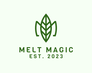 Green Leaf Letter M logo design