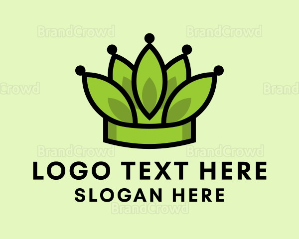 Botanical Leaf Crown Logo