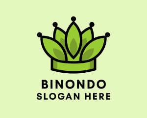 Botanical Leaf Crown  Logo