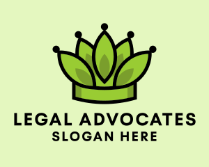 Botanical Leaf Crown  Logo