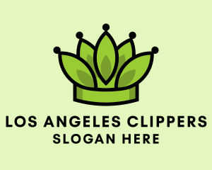 Botanical Leaf Crown  Logo