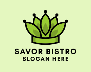 Botanical Leaf Crown  Logo