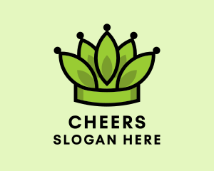 Botanical Leaf Crown  Logo