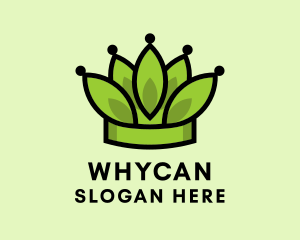 Botanical Leaf Crown  Logo