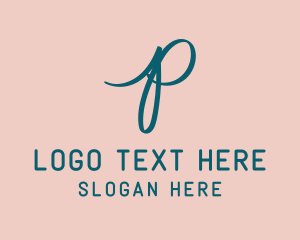 Lettering - Handwritten Letter P logo design