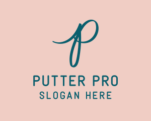 Handwritten Letter P logo design