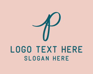 Bridal - Handwritten Letter P logo design