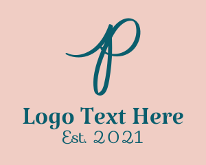 Handwritting - Handwritten Letter P logo design
