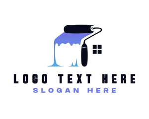 Interior - House Paint Roller logo design