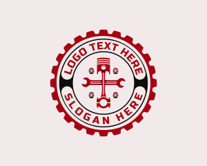Gear - Piston Wrench Factory logo design
