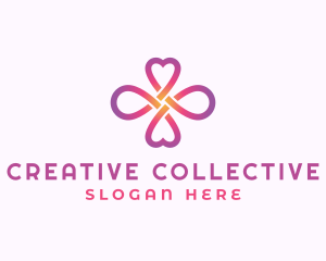 Heart Knot Loop Startup logo design