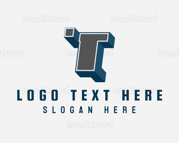 3D Graffiti Letter T Logo