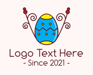 Organic Egg - Decorative Easter Egg logo design