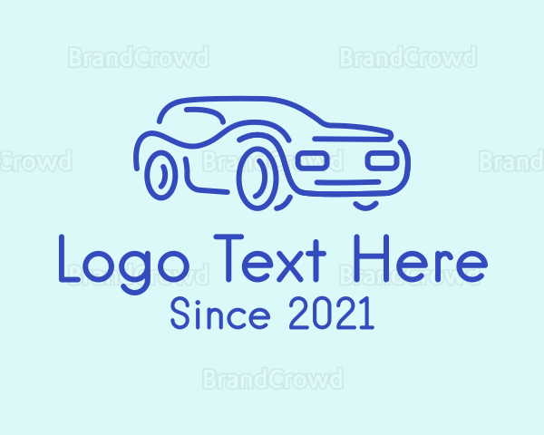 Blue Convertible Car Logo