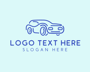 Auto - Blue Convertible Car logo design