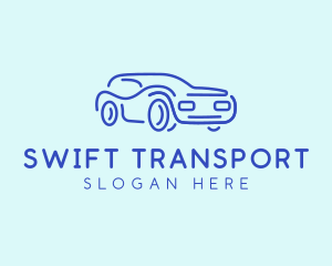 Blue Convertible Car  logo design