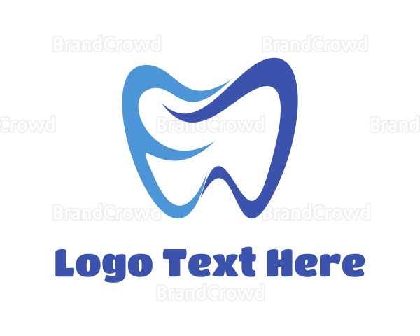 Abstract Blue Molar Tooth Logo