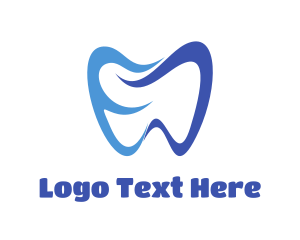 Toothpaste - Abstract Blue Molar Tooth logo design