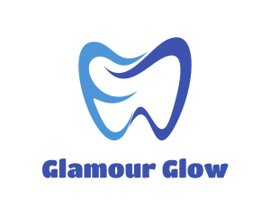 Oral Health - Abstract Blue Molar Tooth logo design
