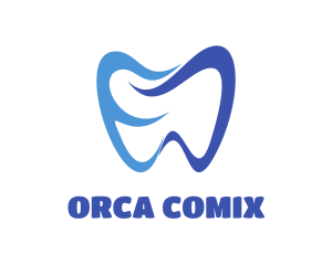 Tooth - Abstract Blue Molar Tooth logo design