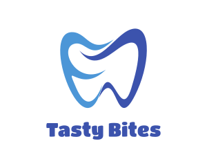 Blue Tooth - Abstract Blue Molar Tooth logo design