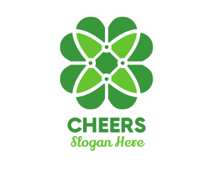 Green Clover Flower Logo