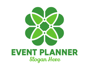 Green Clover Flower Logo