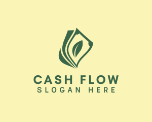 Leaf Dollar Bill Money logo design