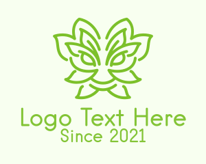 Symmetrical - Green Leaf Dragon logo design